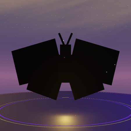 Silhouette of the Vaultmother, a winged gold automaton
